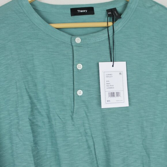 NWT Theory Slub Henley T-Shirt – Classic Casual Everyday Essential Top - Picture 4 of 9